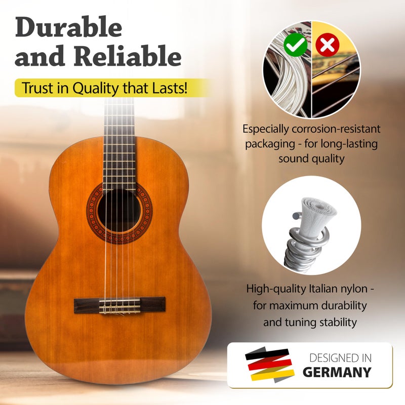 Belfort Classical Guitar Strings Nylon - Classical Nylon Strings Coated in Silver - 6 Guitar String Set + Extra 1E - Cuerdas para guitarra acustica - Cuerdas de guitarra acustica - Image 3